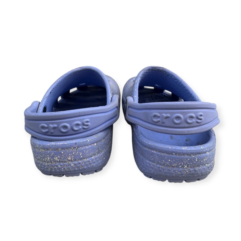 Kids Crocs Glitter Sparkle Clogs Purple Size C8 - Picture 4 of 5
